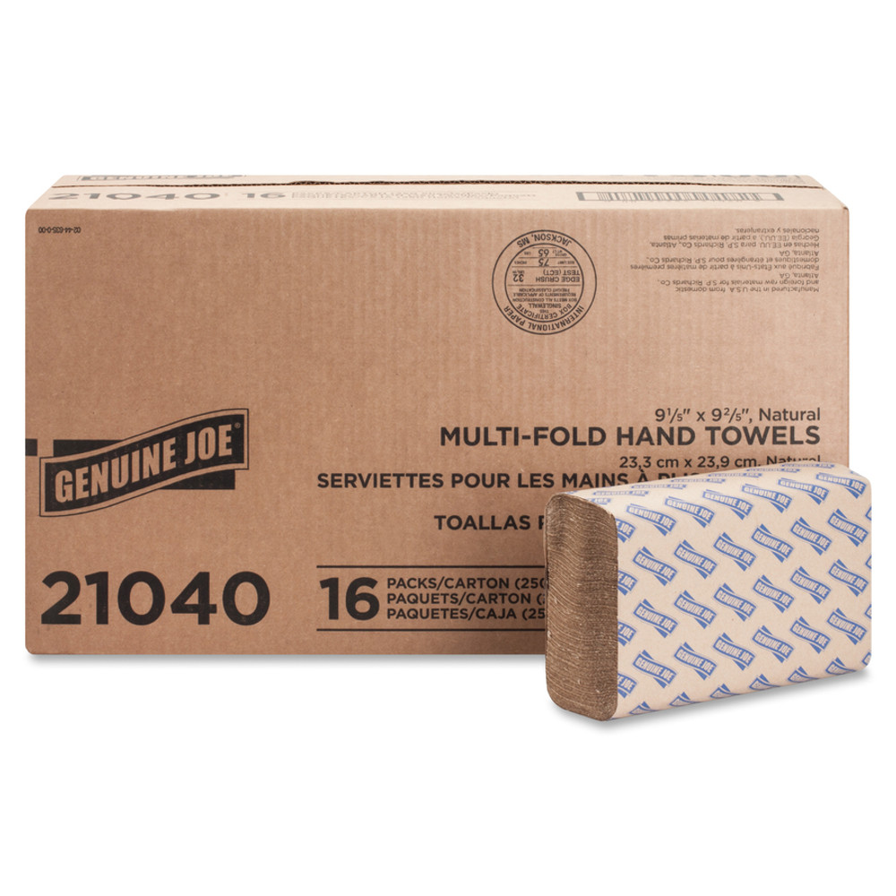 Genuine Joe 21040 Genuine Joe Multifold Natural Towels