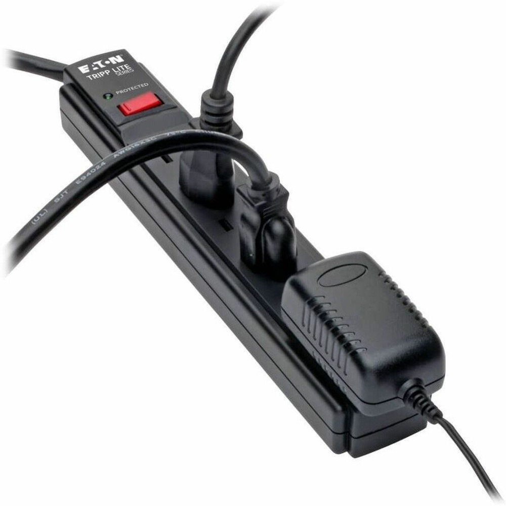 Tripp Lite by Eaton Tripp Lite series TLP606B Eaton Tripp Lite Series Protect It! 6-Outlet Surge Protector, 6 ft. Cord, 790 Joules, Diagnostic LED, Black Housing