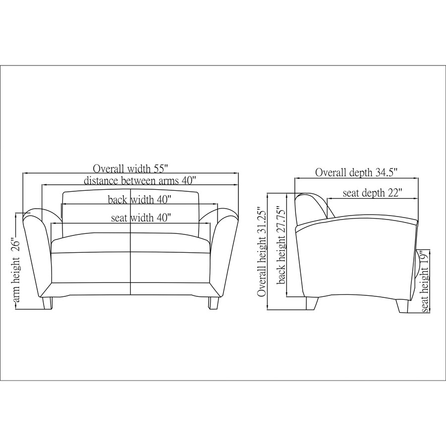 Lorell 68951 Lorell Accession Reception Loveseat