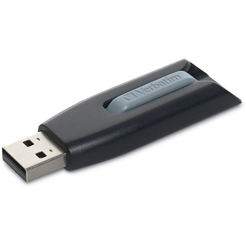 Verbatim America, LLC Microban 49189 128GB Store 'n' Go&reg; V3 USB 3.2 Gen 1 Flash Drive - Gray