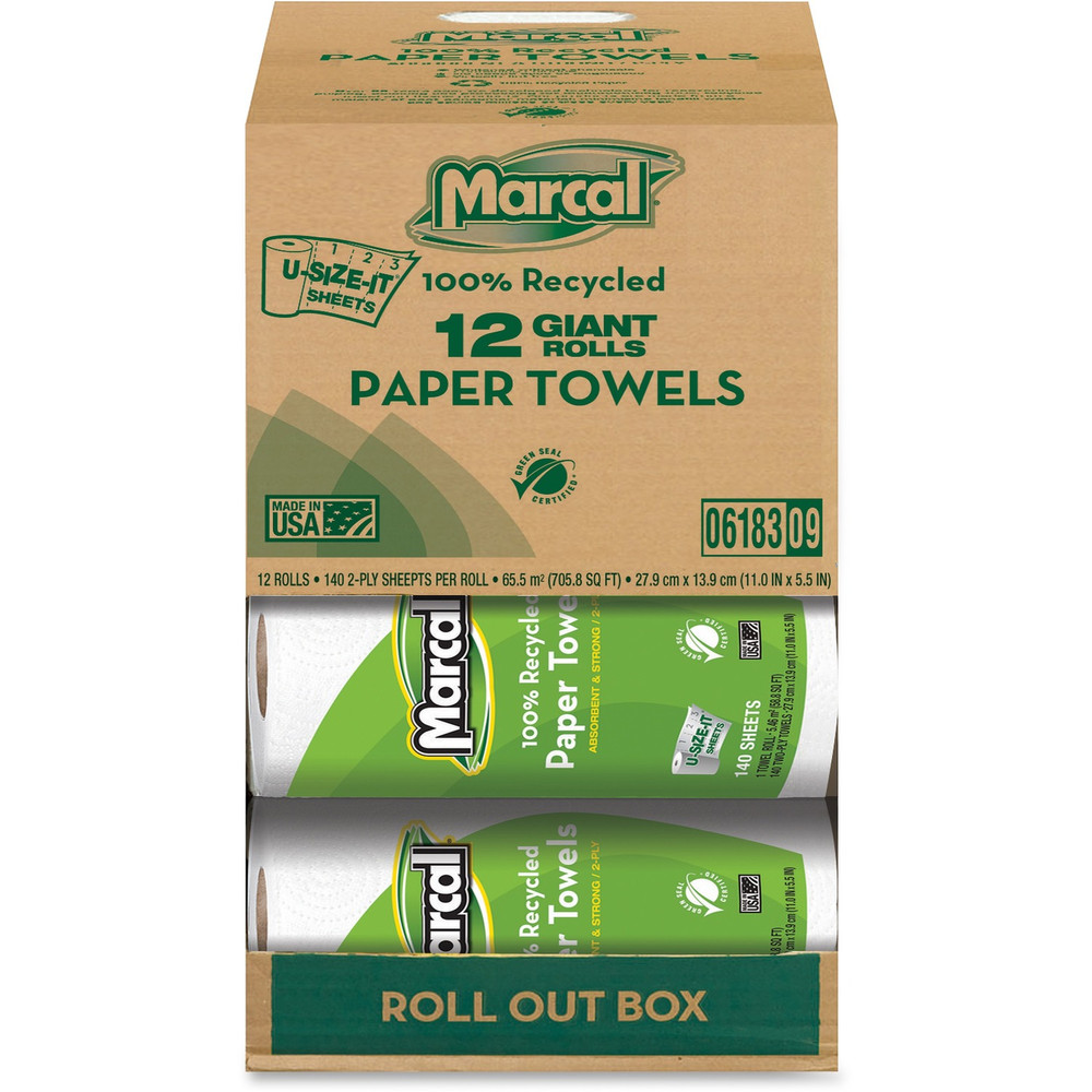 Marcal Manufacturing, LLC Marcal 06183 Marcal Giant Paper Towel in a Roll Out Carton