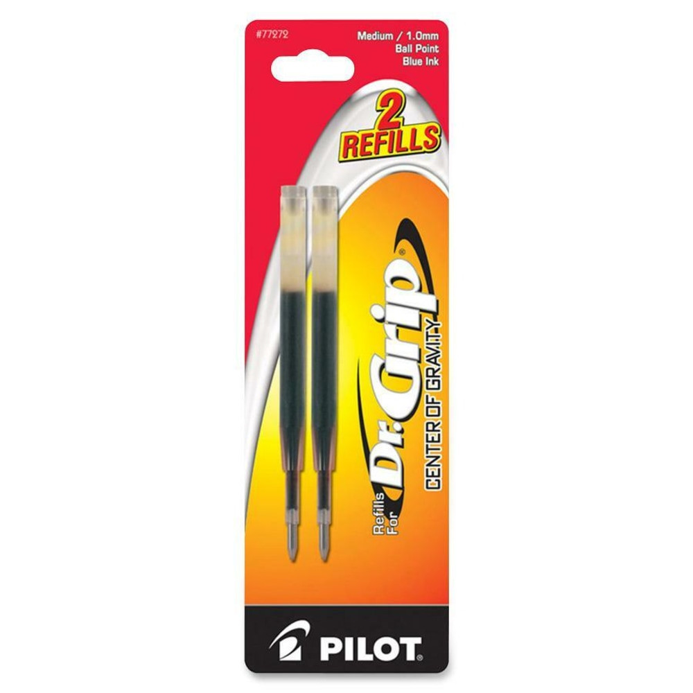 PILOT CORPORATION OF AMERICA 77272 Pilot Dr. Grip Center of Gravity Pen Refills - 1 mm, Medium Point - Blue Ink - 2 / Pack