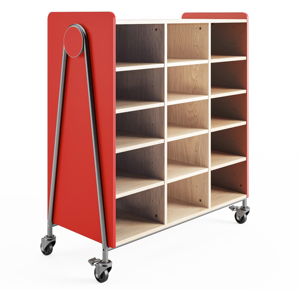 Safco Products Safco 3931RED Safco Whiffle Typical Triple Rolling Storage Cart