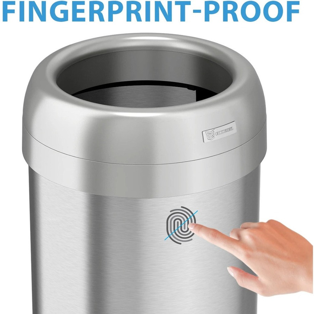 HLS Commercial HLS16STR HLS Commercial Stainless Steel Open Top Trash Can