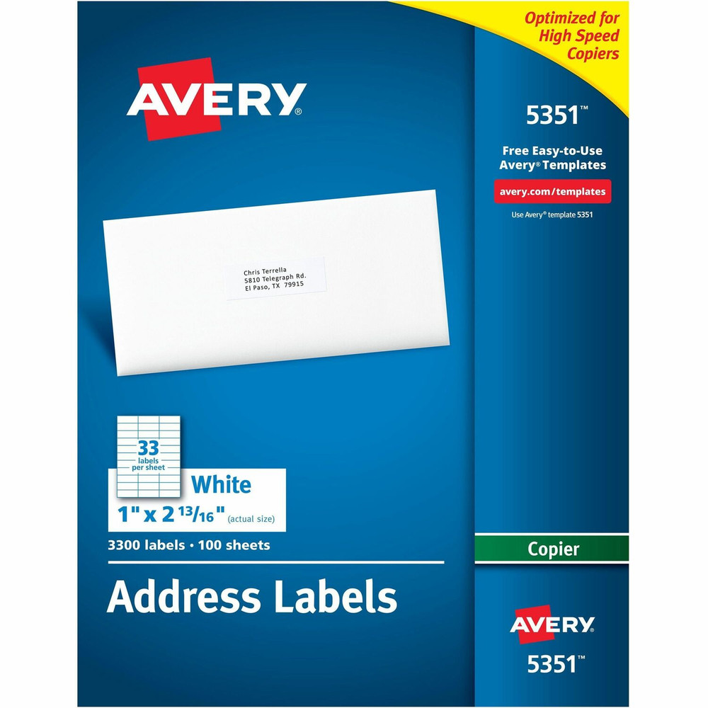 Avery Avery&reg; 5351 Avery&reg; Copier Address Labels