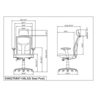 Lorell 60324 Lorell ErgoMesh Series Mesh High-Back Office Chair