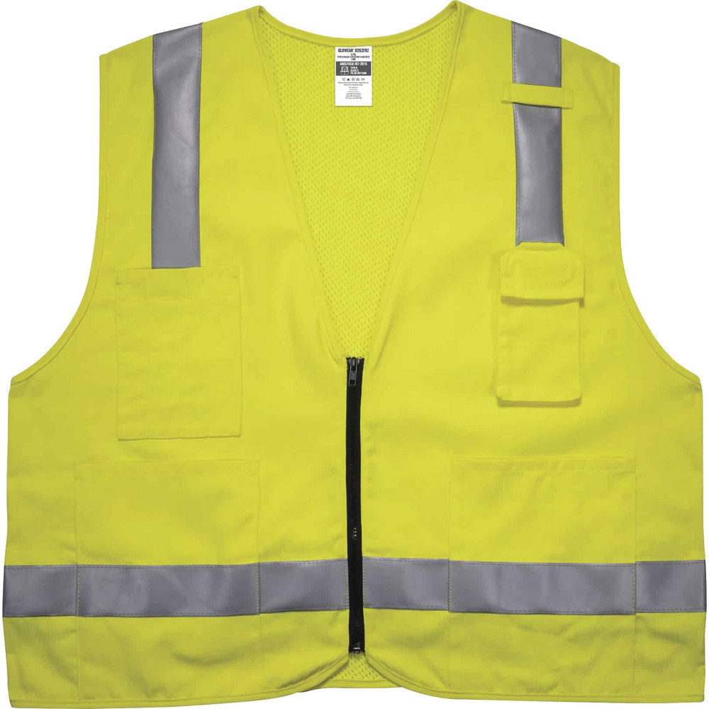 Tenacious Holdings, Inc GloWear 21483 GloWear 8262FRZ Hi-Vis Flame-resistant Surveyor Vest - Class 2, NFPA 70E, Mesh