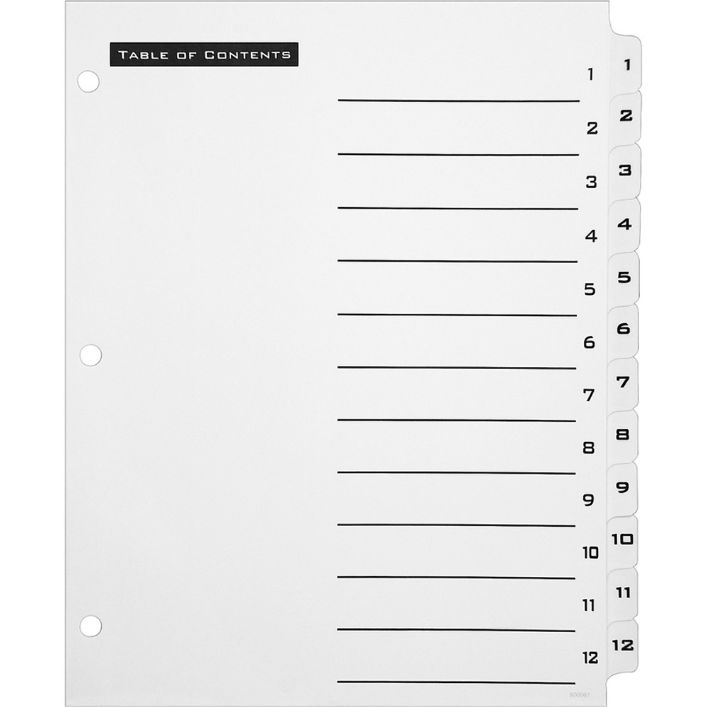 Avery Avery&reg; 11672 Avery&reg; B/W Print Table of Contents Tab Dividers