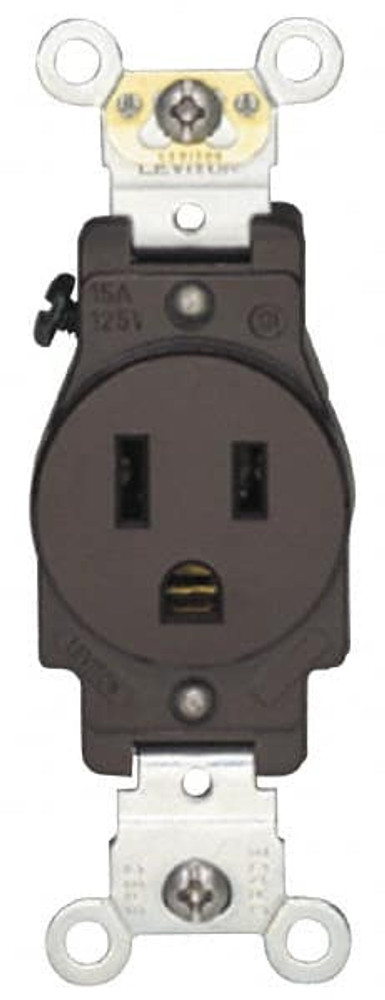 Hubbell Wiring Device-Kellems HBL5661I Straight Blade Single Receptacle: NEMA 6-15R, 15 Amps, Self-Grounding