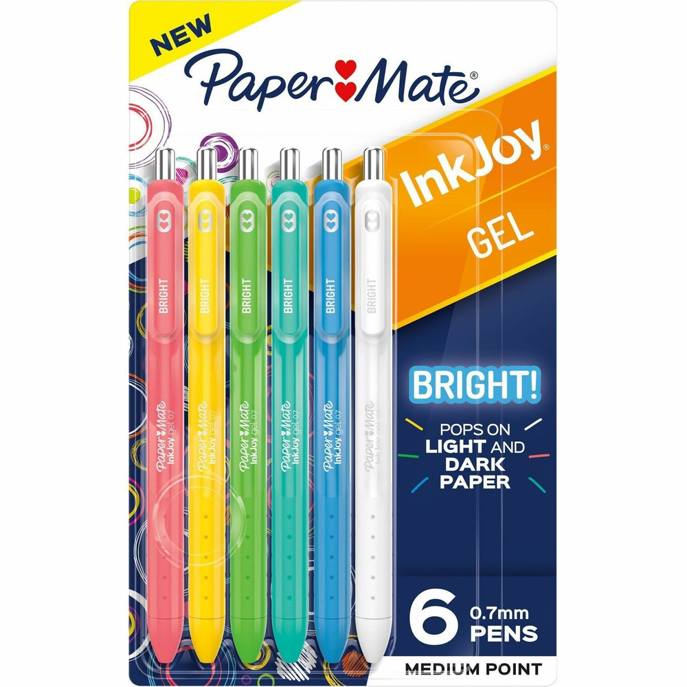 Newell Brands Paper Mate 2173765 Paper Mate Inkjoy Gel Bright! Pens, Medium Point (0.7mm)