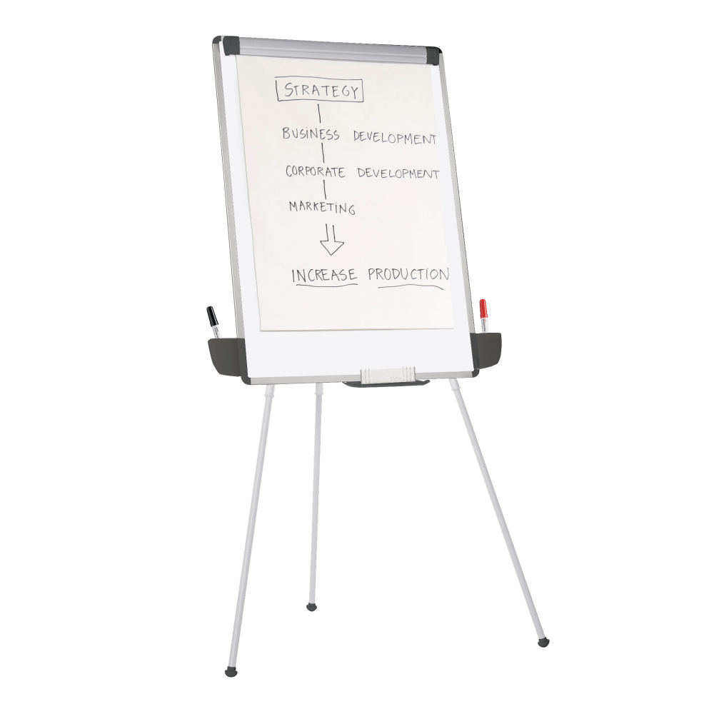 OFFICE DEPOT EA2300433-001  Brand Tripod Non-Magnetic Dry-Erase Whiteboard Easel, 29 3/8in x 44in, Metal Frame With Gray Finish