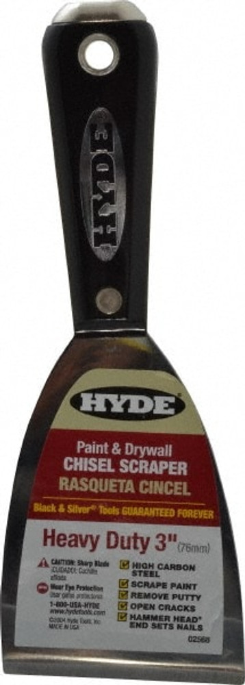 Hyde Tools 02568 Putty Knife: Carbon Steel, 3" Wide