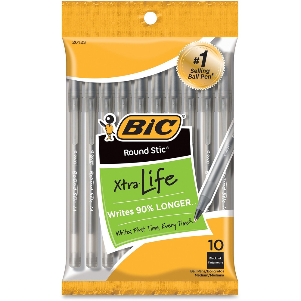 BIC GSMP101BK BIC Round Stic Ballpoint Pens