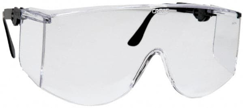 MCR Safety TC110XL Safety Glass: Scratch-Resistant, Polycarbonate, Clear Lenses, Frameless, UV Protection