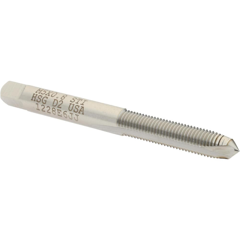 Hertel K007284AS Spiral Point STI Tap: M5 x 0.8 Metric Coarse, 2 Flutes, Plug, High Speed Steel, Bright/Uncoated