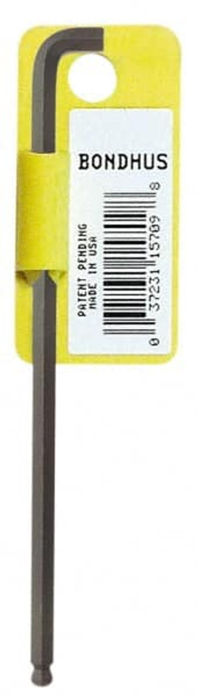 Bondhus 16508 Hex Key: 9/64" Hex, Ball End, Short Arm