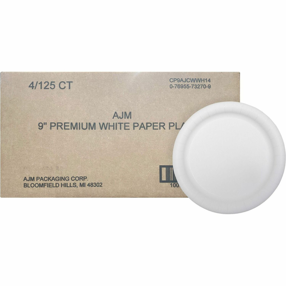 AJM Packaging Corporation AJM CP9AJCWWH1 AJM 9" Dinnerware Paper Plates