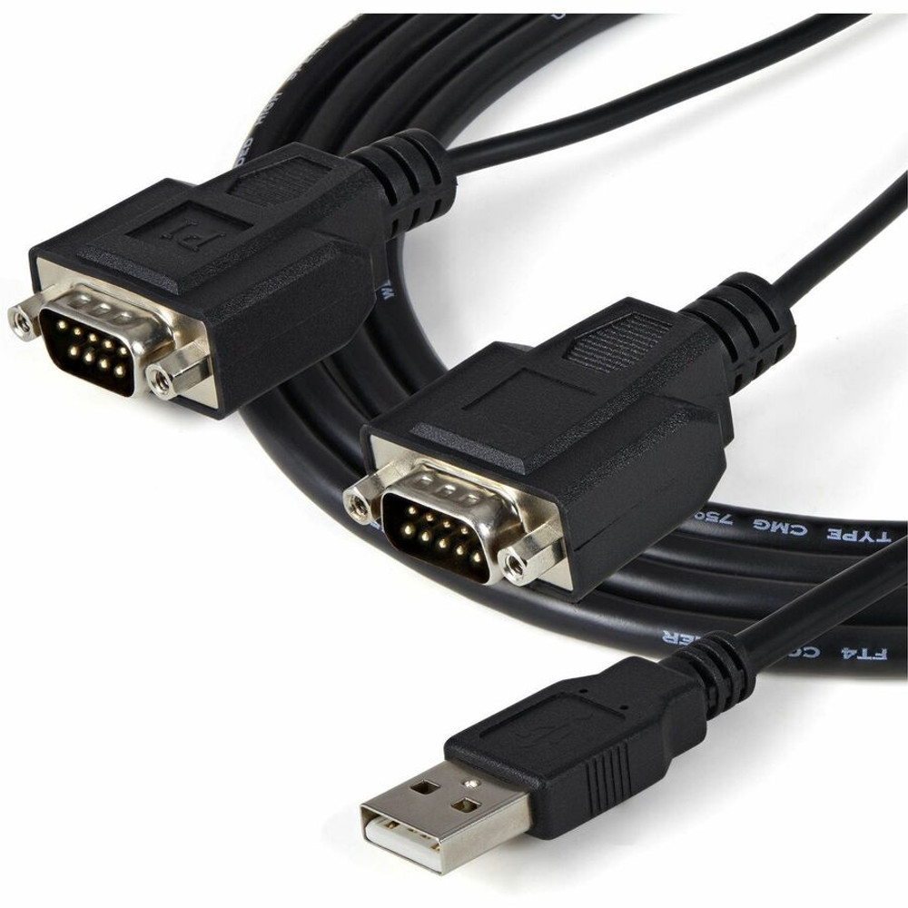 StarTech.com ICUSB2322F StarTech.com USB to Serial Adapter - 2 Port - COM Port Retention - FTDI - USB to RS232 Adapter Cable - USB to Serial Converter