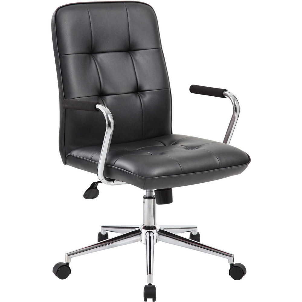 Norstar Office Products Inc Boss B331BK Boss Modern Office Chair with Chrome Arms