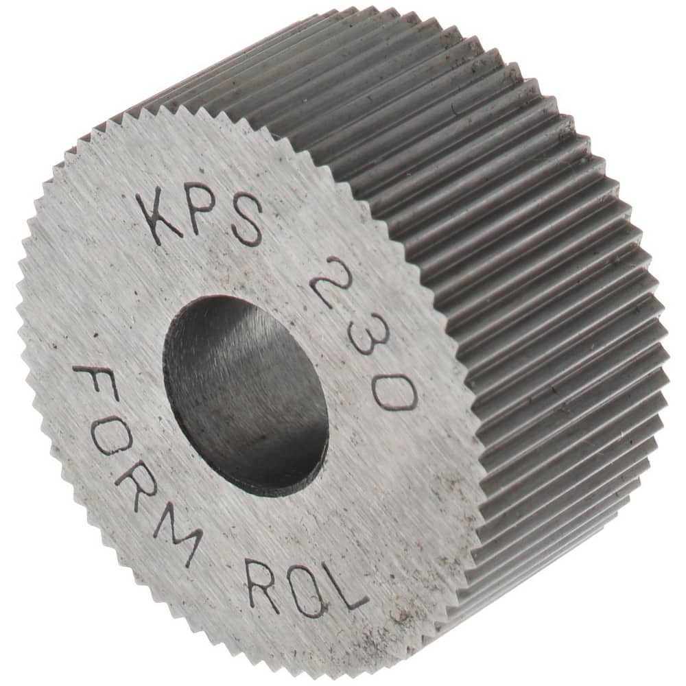 MSC KPS-230 Standard Knurl Wheel: 3/4" Dia, 90 ° Tooth Angle, 30 TPI, Straight, High Speed Steel