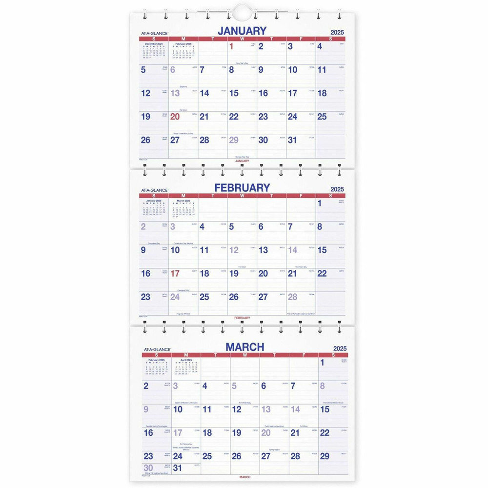 ACCO Brands Corporation At-A-Glance PMLF1128 At-A-Glance Move-A-Page 3-Month Wall Calendar