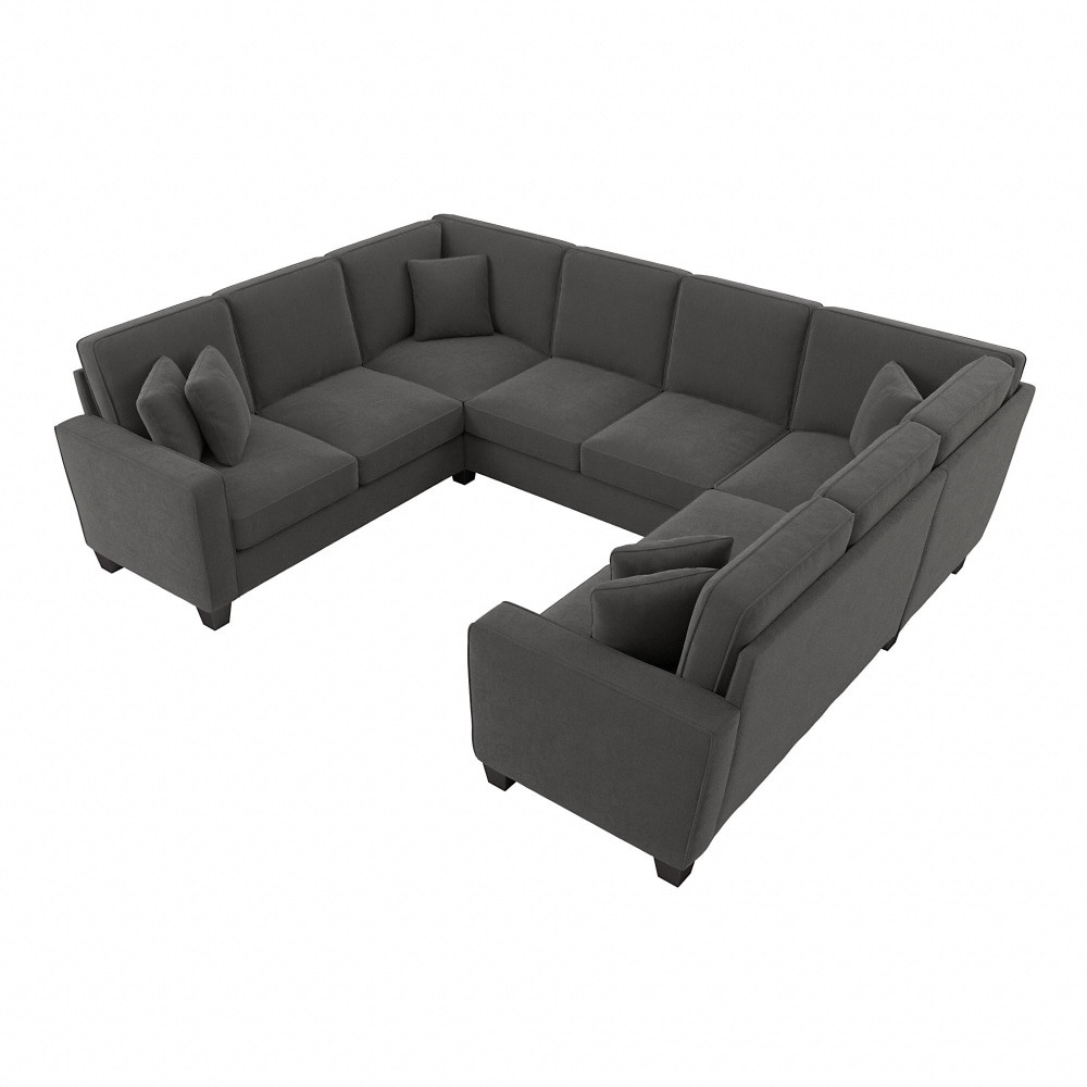 BUSH INDUSTRIES INC. SNY112SCGH-03K Bush Furniture Stockton 113inW U-Shaped Sectional Couch, Charcoal Gray Herringbone, Standard Delivery