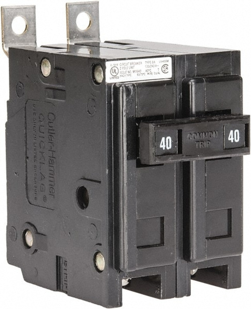 Eaton Cutler-Hammer BAB2040 40 Amp, 120/240 VAC, 24 VDC, 48 VDC, 80 VDC, 2 Pole, Bolt On Miniature Circuit Breaker