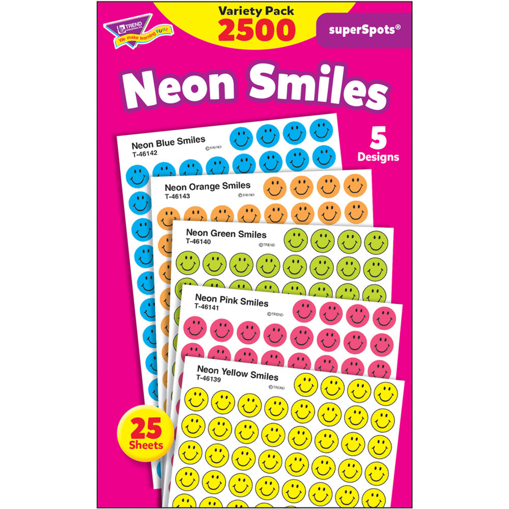 TREND Enterprises Inc. Trend T1942 Trend superSpots Neon Smiles Stickers Variety Pack TREND Enterprises Inc. Trend T1942 Trend superSpots Neon Smiles Stickers Variety Pack