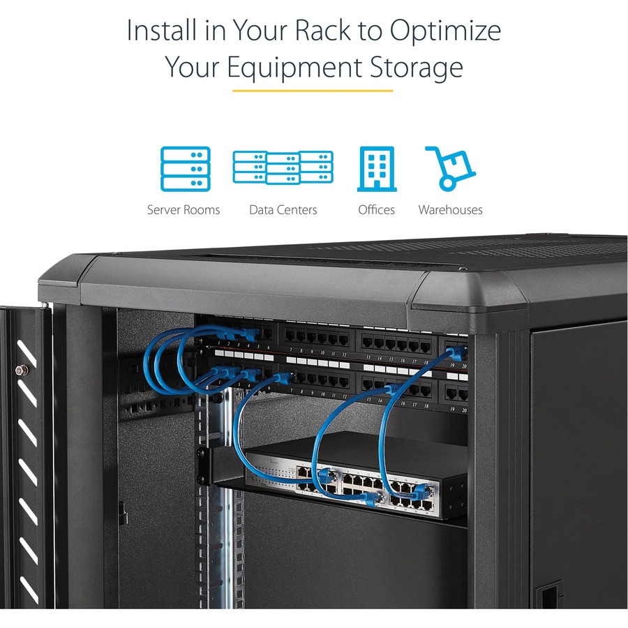 StarTech.com CABSHELF22 StarTech.com 2U Server Rack Cabinet Shelf - Fixed 22" Deep Cantilever Rackmount Tray for 19" Data/AV/Network Enclosure w/cage nuts, screws