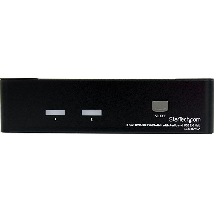 StarTech.com SV231DVIUA StarTech.com 2 Port DVI + USB KVM Switch with Audio - KVM switch - USB 2.0 Hub - 2 ports - 1 local user - 1U