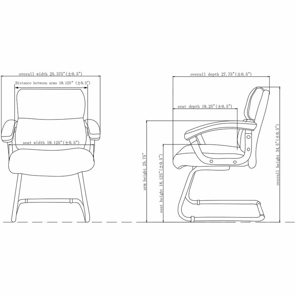 Lorell 20019 Lorell Padded Arm Guest Chair