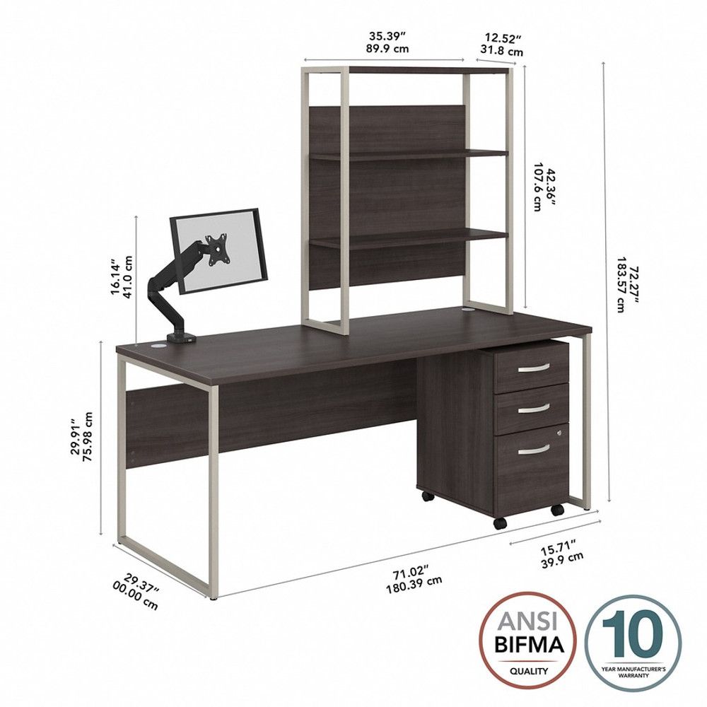 Bush Industries, Inc Bush Business Furniture HYB019SGSU Bush Business Furniture Hybrid Collection Desking