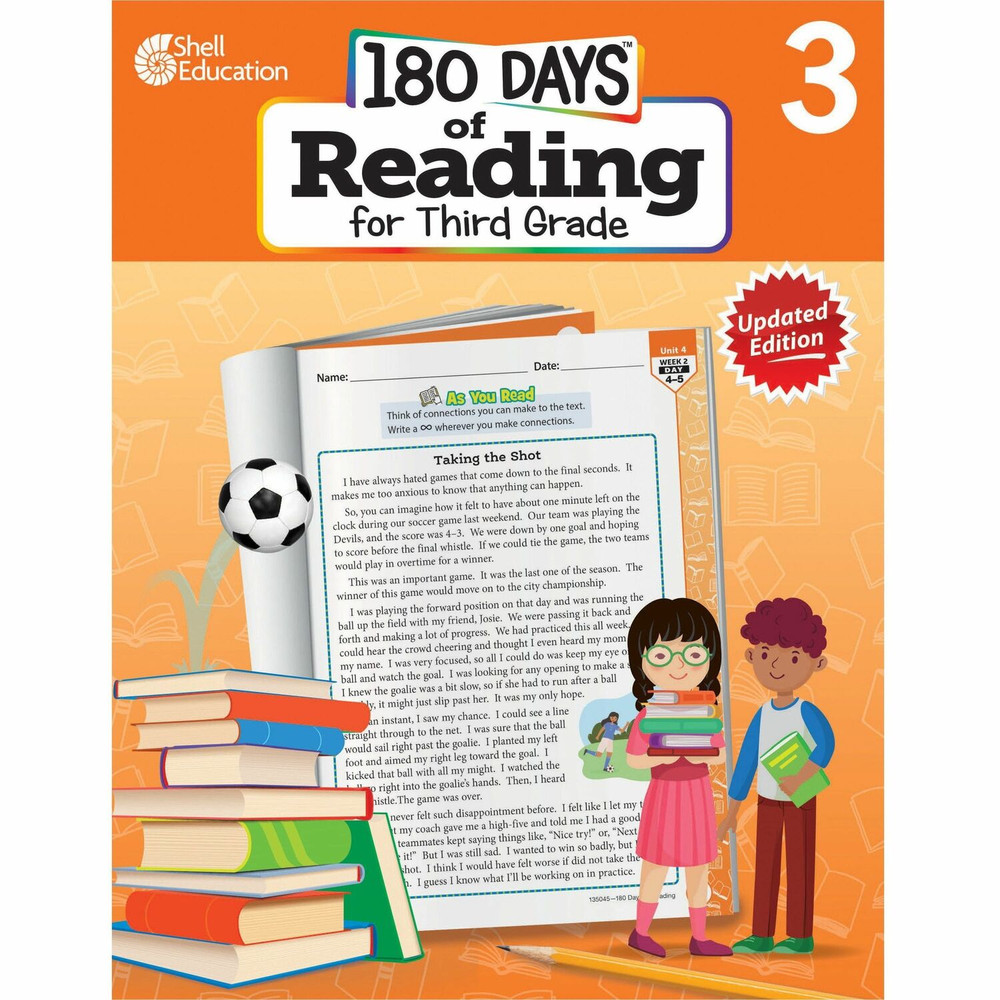 Shell Education 135045 Shell Education 180 Days of Reading for Third Grade, 2nd Edition Printed Book