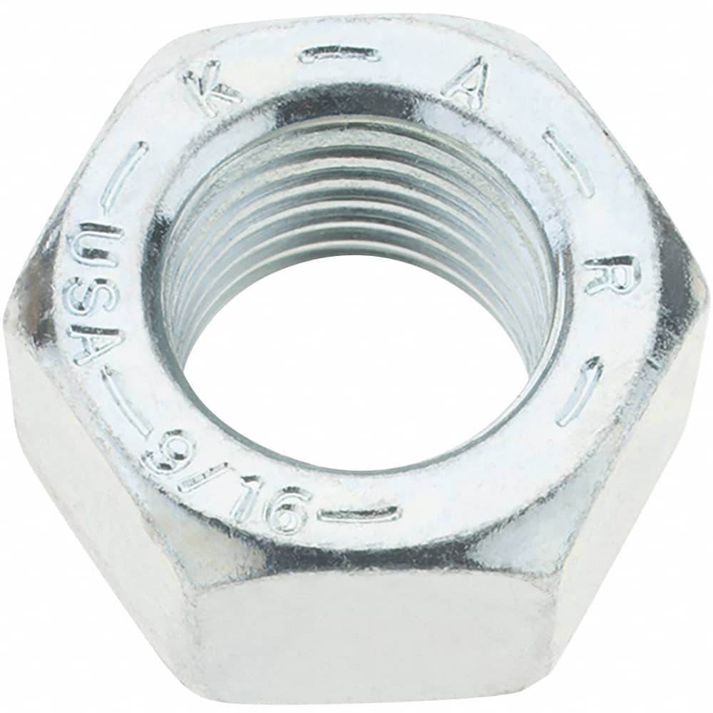 Value Collection KP86174 Hex Nut: 9/16-18, Grade 8 Steel, Zinc Yellow Dichromate Finish