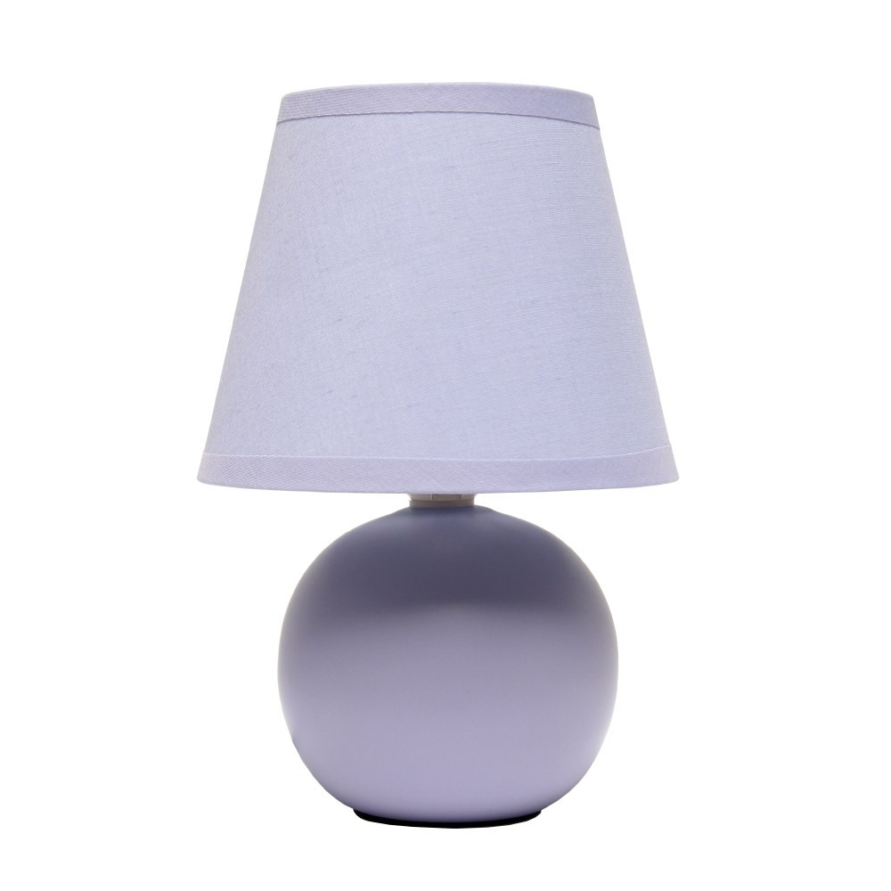 ALL THE RAGES INC Simple Designs LT2008-PRP   Mini Ceramic Globe Table Lamp, 8.66inH, Purple