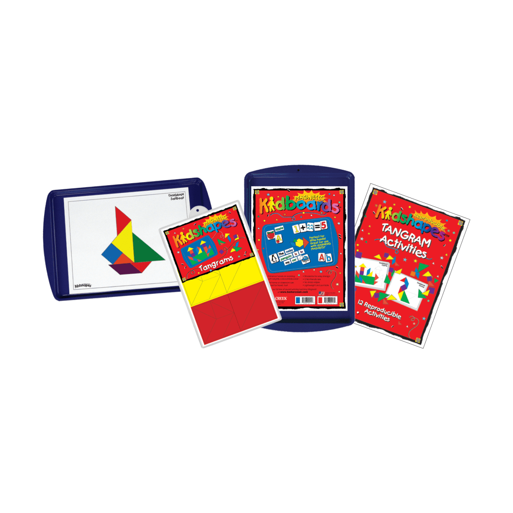 BARKER CREEK PUBLISHING, INC. LM2325 Barker Creek Magnets, Magnetic Kidshapes, Tangram Activity Kit, Grades Pre-K+, Pack Of 44