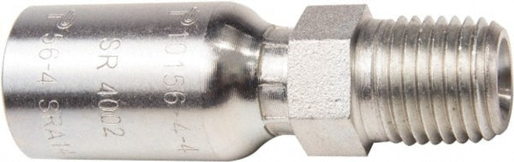 Parker 10156-8-8 Hydraulic Hose Male Taper Pipe Rigid Straight Fitting: 8 mm, 1/2-14, 10,000 psi