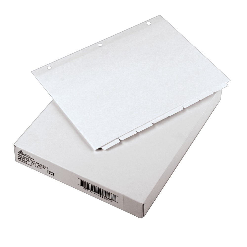 AVERY PRODUCTS CORPORATION Avery 11507  Plain Tab Write-On Dividers, 8 1/2in x 11in, White, 8-Tab, Case Of 24