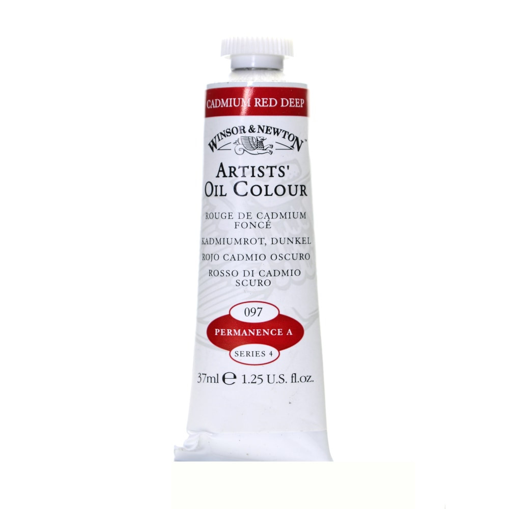 WINSOR & NEWTON 1214097  Artists Oil Colors, 37 mL, Cadmium Red Deep, 97