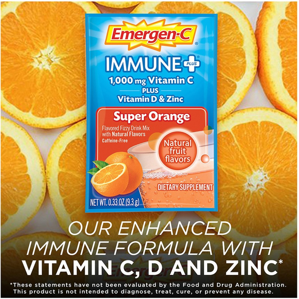 GlaxoSmithKline plc Emergen-C 00042 Emergen-C Immune+ Super Orange Powder Drink Mix