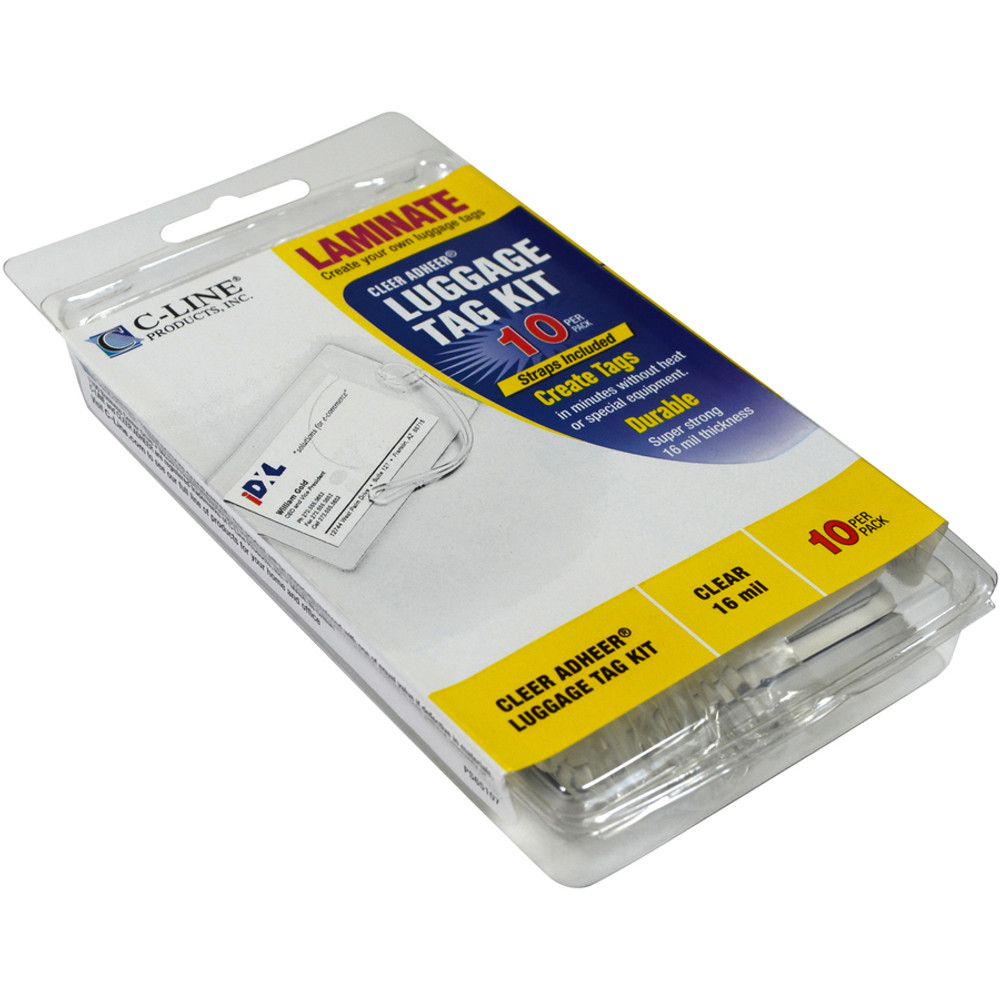 C-Line Products, Inc C-Line 65107 C-Line Super Heavyweight Cleer Adheer Luggage Tag with Straps