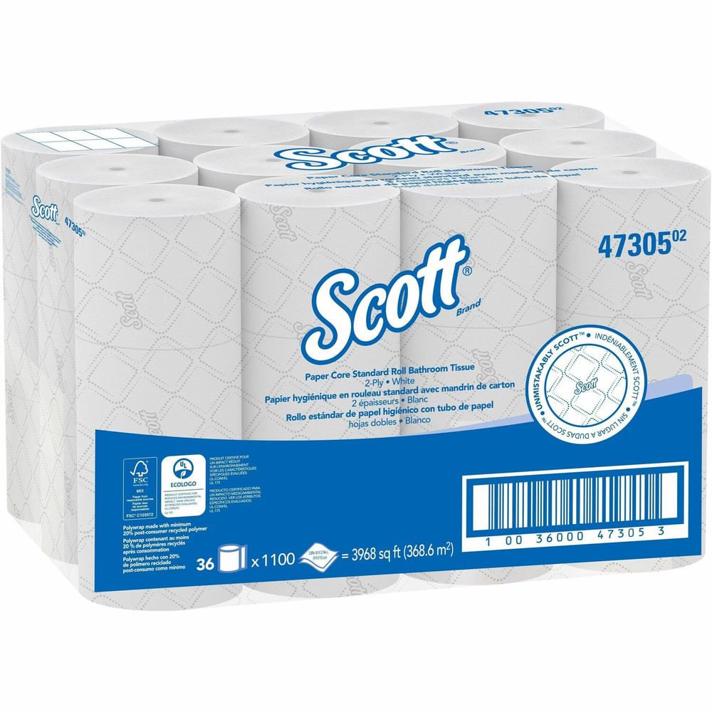Kimberly-Clark Corporation Scott 47305 Scott Pro Paper Core High-Capacity Standard Roll Toilet Paper with Elevated Design
