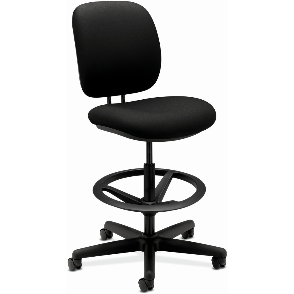 The HON Company HON HON5905CU10T HON ComforTask Stool | Extended Height, Footring | Black Fabric