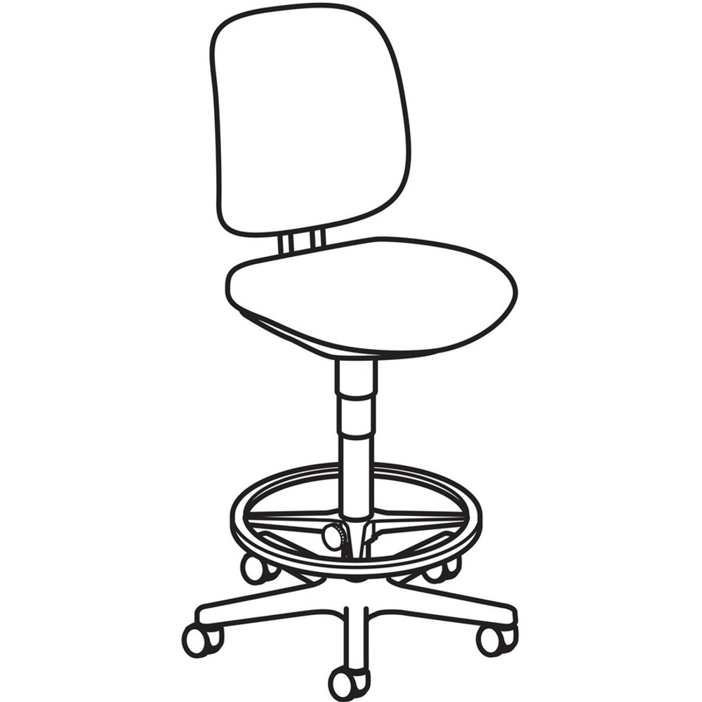 The HON Company HON HON5905CU10T HON ComforTask Stool | Extended Height, Footring | Black Fabric