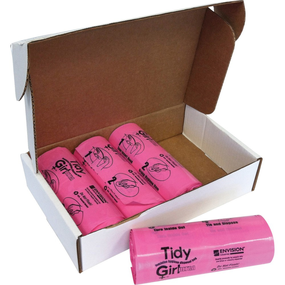 STOUT TGUF  Tidy Girl Feminine Hygiene Disposal Bags, Pink, Pack Of 600