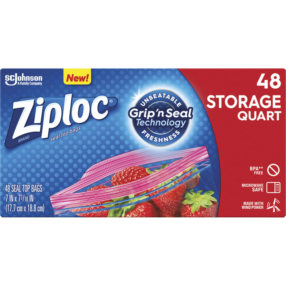S.C. JOHNSON & SON, INC. SJN314469 Ziploc Brand Seal Top Quart Storage Bags