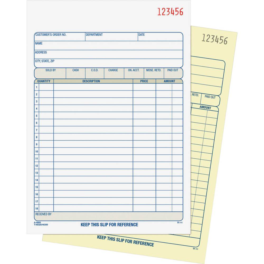 TOPS Products Adams DC5805 Adams Carbonless 2-part Numbered Sales Order Books