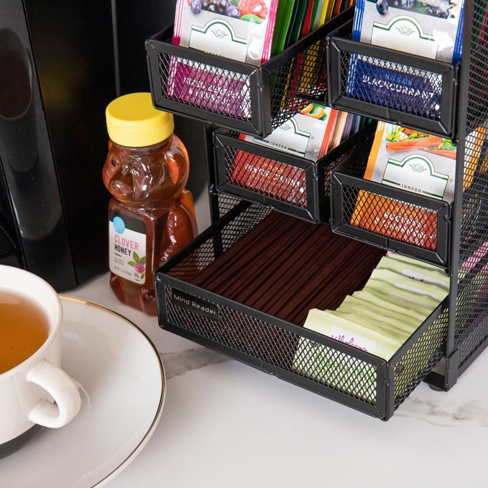 Mind Reader Products Mind Reader MMTDR5 Mind Reader Network 5-Compartment Tea Bag Organizer