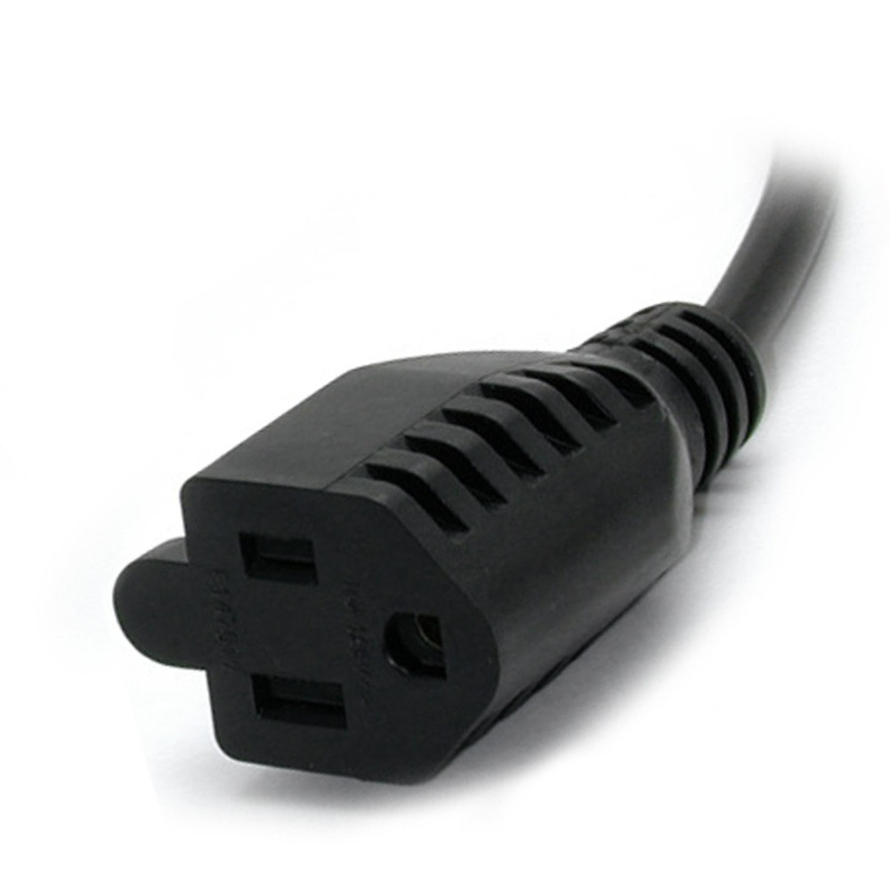 StarTech.com PAC100 StarTech.com 1ft (0.3m) Power Extension Cord, IEC C14 to NEMA 5-15R, 10A 125V, 18AWG, Black, Outlet Extension Cable for Power Supplies