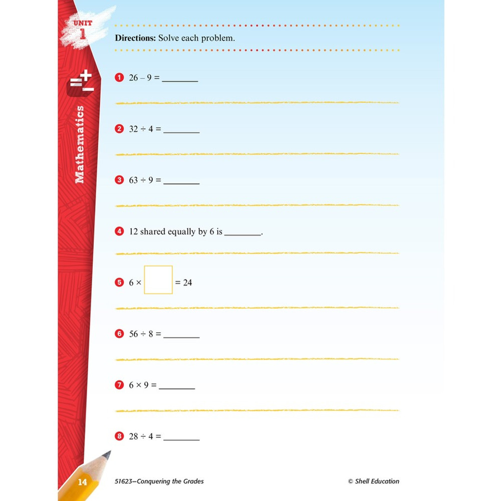 Shell Education 100712 Shell Education Conquering Home/Classwork Book Set Printed Book